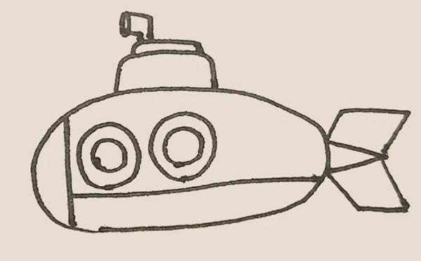 潜艇简笔画 军用潜艇简笔画