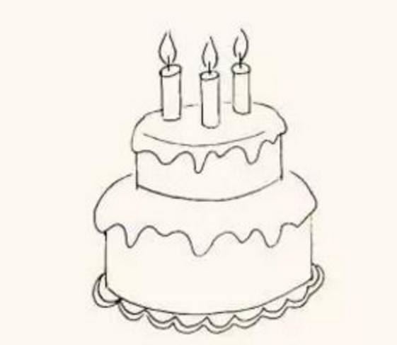 生日蛋糕简笔画 生日蛋糕简笔画可爱