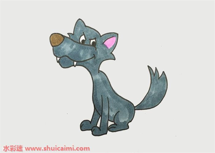大灰狼怎么画 大灰狼简笔画彩色