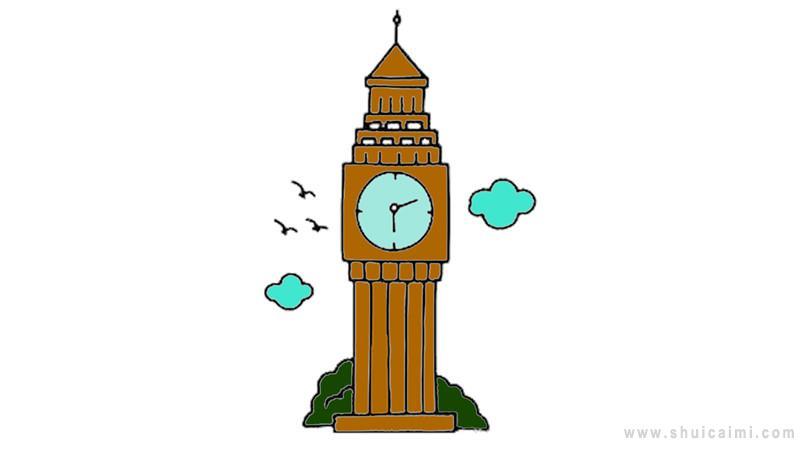 大本钟简笔画怎么画 大本钟简笔画图片大全