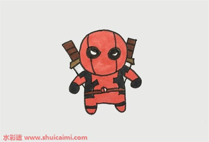 死侍简笔画:死侍怎么画一步一步教简笔画简单帅气