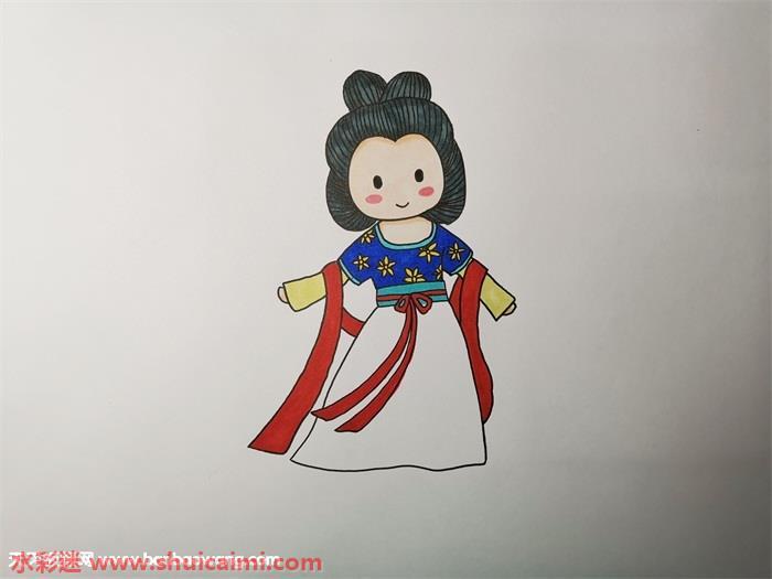 汉服怎么画 汉服简笔画漂亮卡通