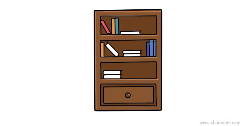 书架儿童画怎么画 书架简笔画简单又好看