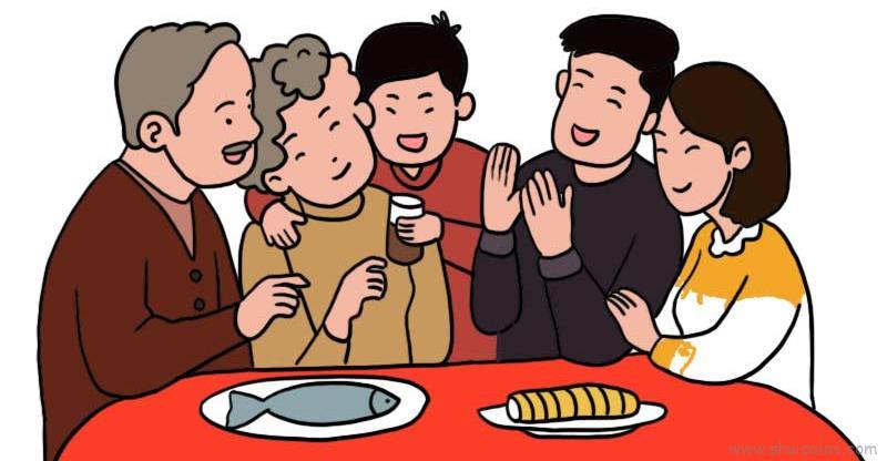 除夕吃团年饭儿童画怎么画 除夕吃团年饭简笔画步骤