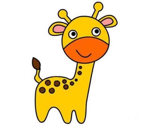 简笔画长颈鹿 简笔画长颈鹿彩色