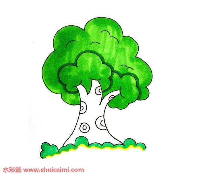 大树怎么画 儿童画大树简笔画简单好看带颜色