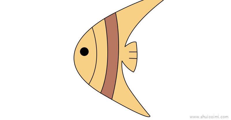 三角鱼儿童画怎么画 三角鱼简笔画步骤