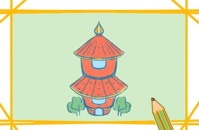 红色简笔画 蓝色简笔画可爱