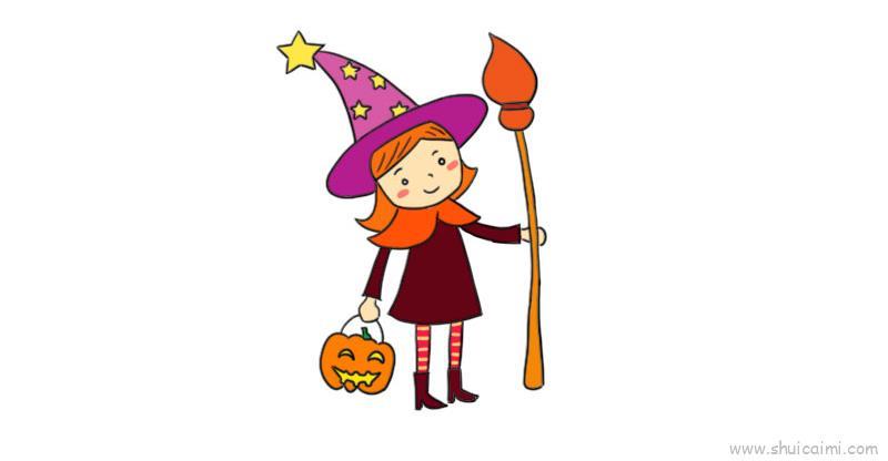 小女巫儿童画怎么画 小女巫简笔画好看