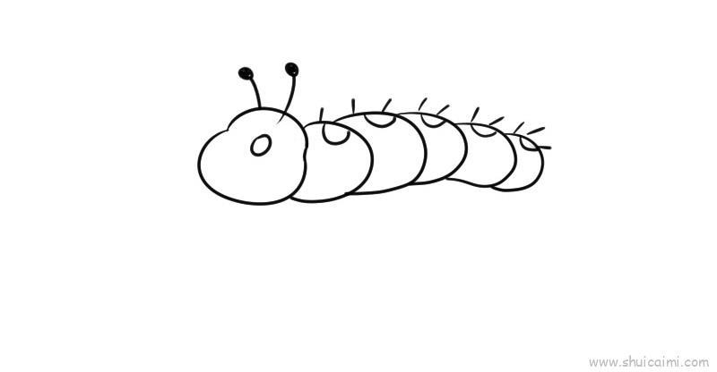 毛毛虫,毛毛虫儿童画怎么画 毛毛虫,毛毛虫简笔画画法
