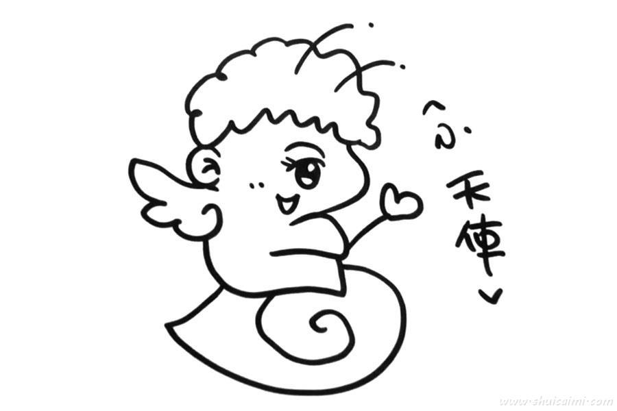 天使宝宝怎么画 天使宝宝简笔画图片带颜色