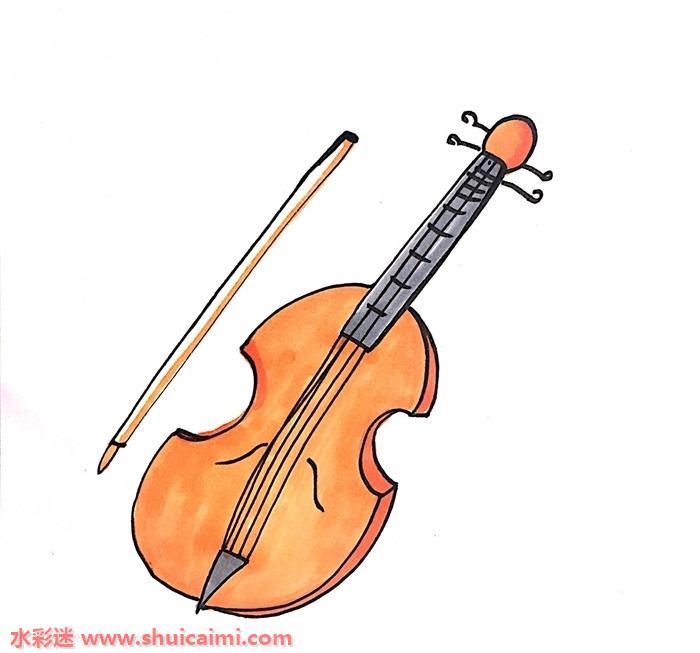 QQ红包大提琴怎么画 大提琴简笔画彩色