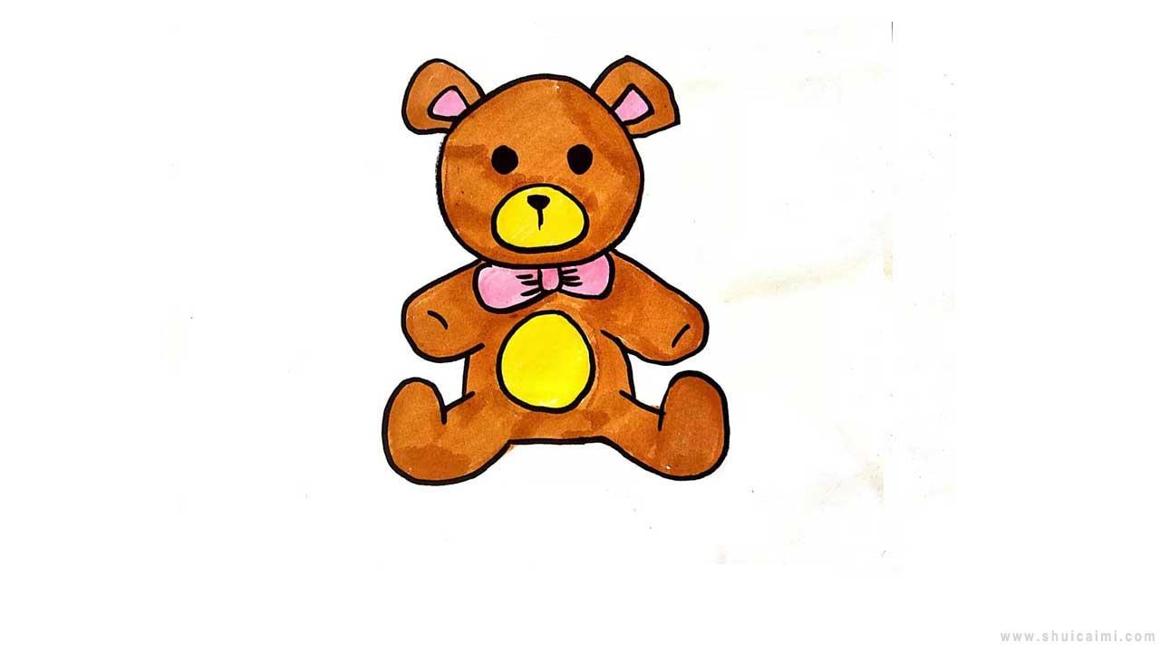 泰迪熊的简笔画详细步骤教程画法