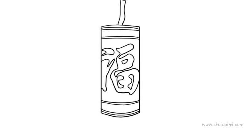 元旦爆竹儿童画怎么画 元旦爆竹简笔画画法