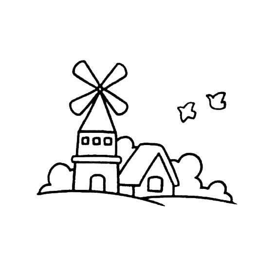 风景简笔画图片大全 风景简笔画图片大全带颜色