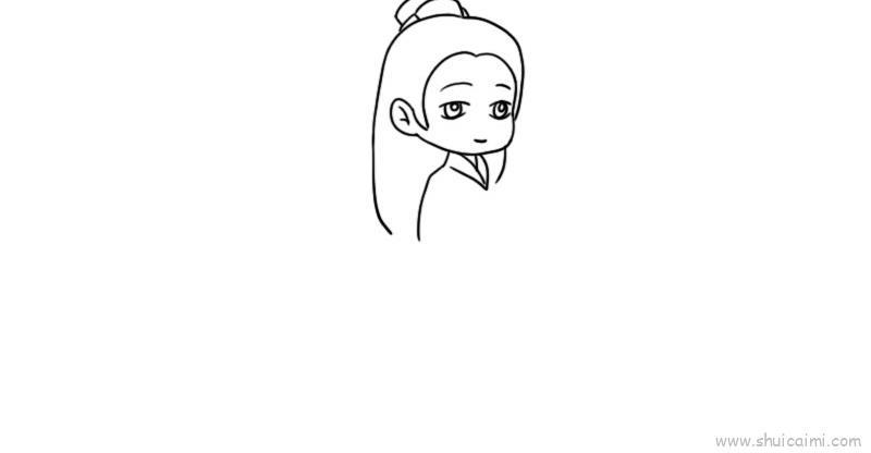 汉服女儿童画怎么画 汉服女简笔画简单