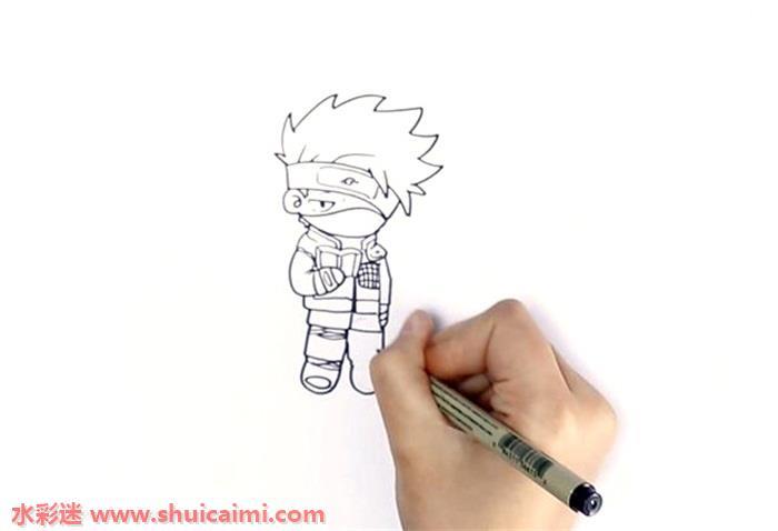火影忍者卡卡西简笔画Q版全身图片