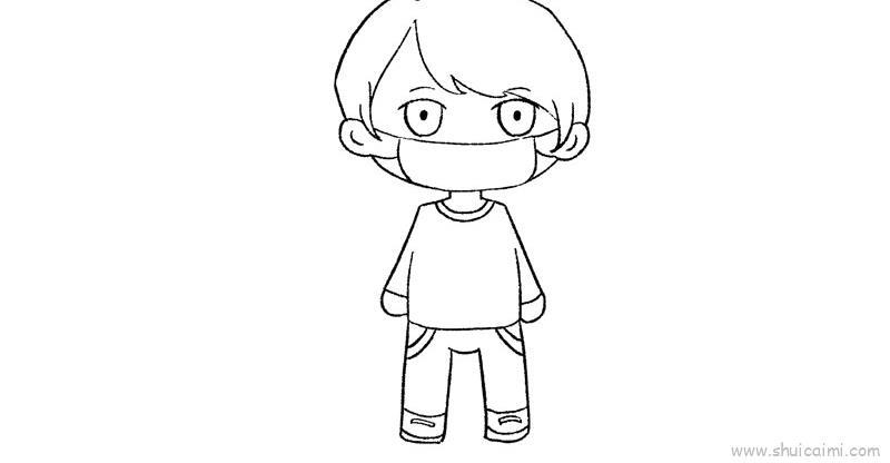 小人戴口罩儿童画怎么画 小人戴口罩简笔画图片大全