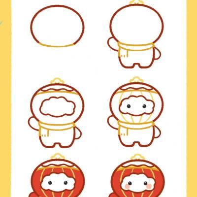 冰墩墩祥云简笔画 吉祥物冰墩墩怎么画