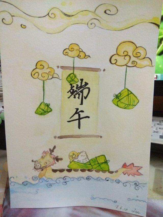 端午元素手绘简笔画 端午节元素手绘图片