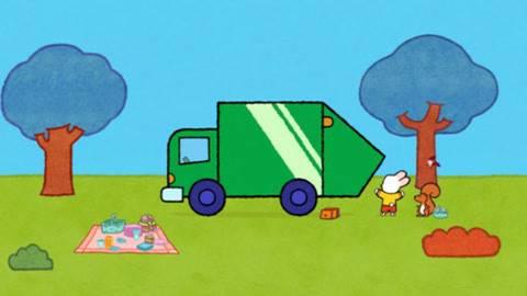 垃圾车简笔画 垃圾车简笔画彩色