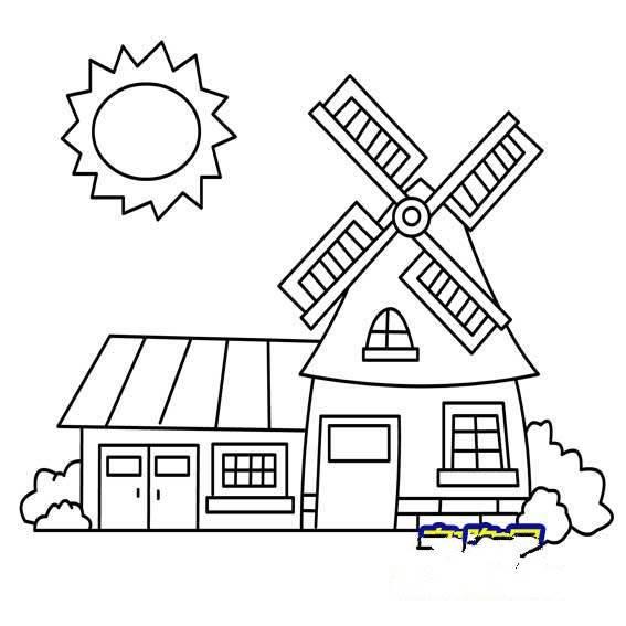 大风车简笔画图片大全 大风车简笔画图片大全彩色笔