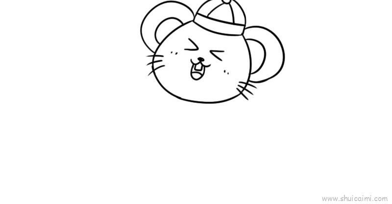 鼠年打鼓儿童画怎么画 鼠年打鼓简笔画步骤