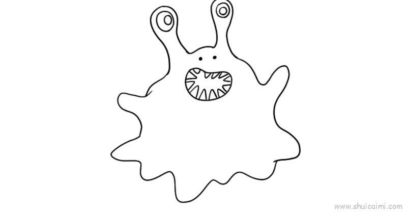 病毒内容儿童画怎么画 病毒内容简笔画顺序