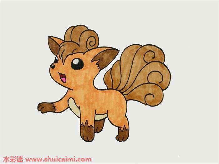 六尾怎么画简单可爱 六尾简笔画画法分步