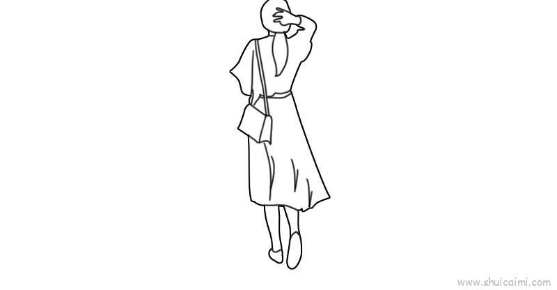 好看的女生背影简笔画教程