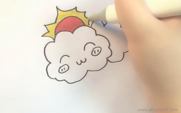 多云儿童画怎么画 多云简笔画步骤