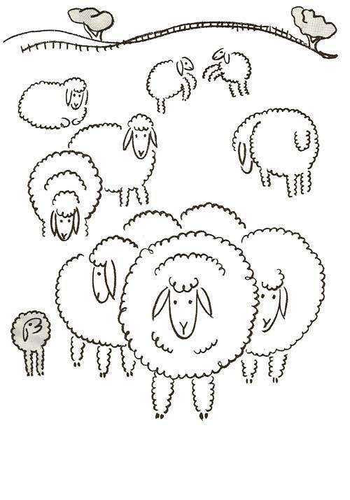 草原简笔画图片大全 草原简笔画图片大全牛羊