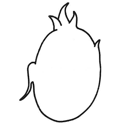 火龙果简笔画 火龙果简笔画图片带颜色