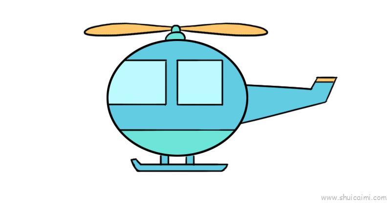 直升机儿童画怎么画 直升机简笔画图片