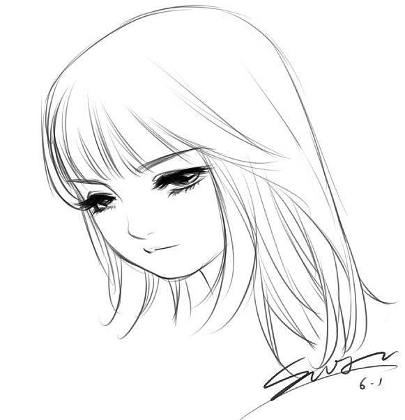 自画像简笔画女生 自画像简笔画女生全身