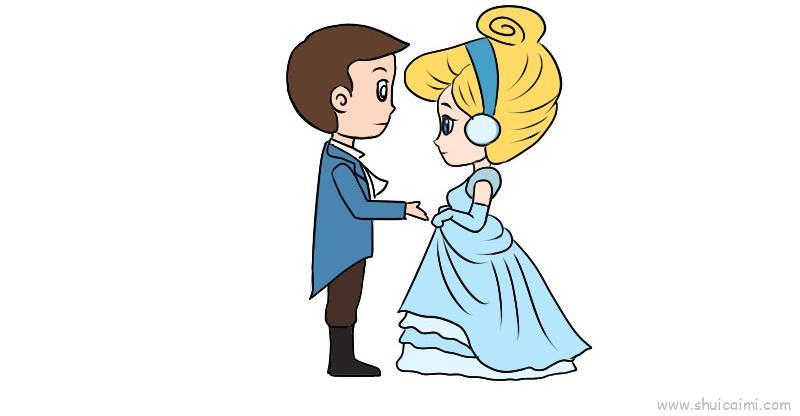 灰姑娘和王子儿童画怎么画 灰姑娘和王子简笔画步骤