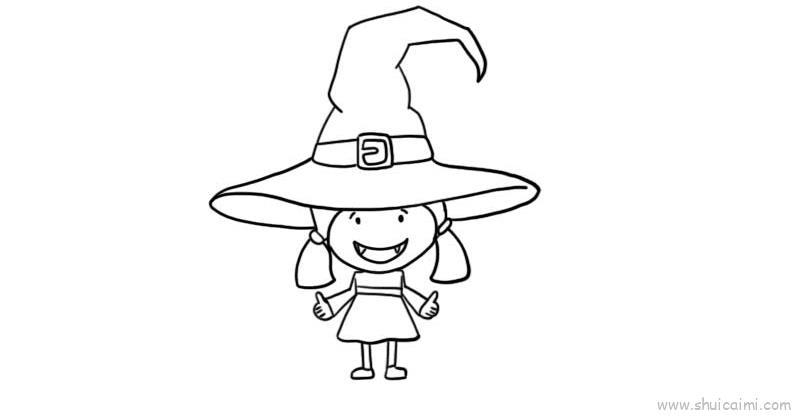 小女巫服装儿童画怎么画 小女巫服装简笔画简单