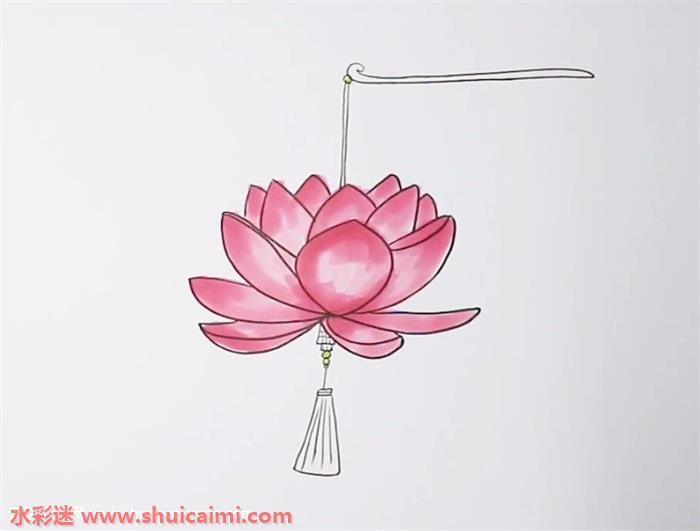 莲花灯怎么画 莲花灯简笔画简单好看带颜色
