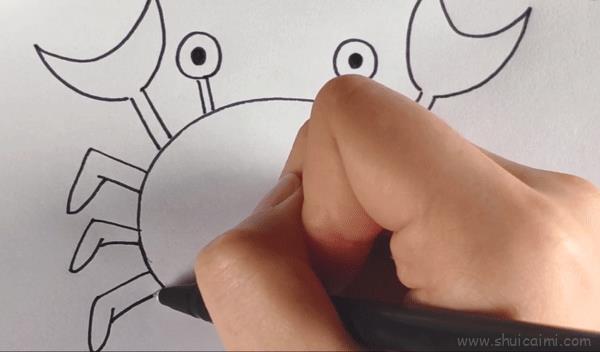 螃蟹儿童画怎么画 螃蟹简笔画图片