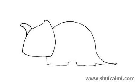 呆萌的小恐龙卡通简笔画