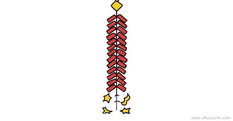 鞭炮儿童画怎么画 鞭炮简笔画图片