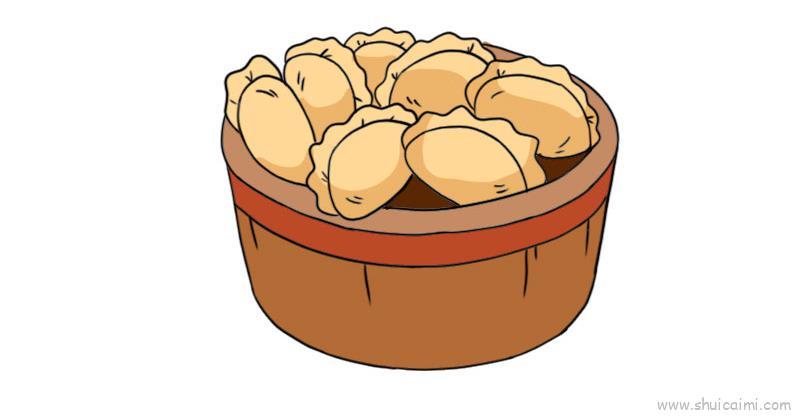 一笼饺子儿童画怎么画 一笼饺子简笔画好看