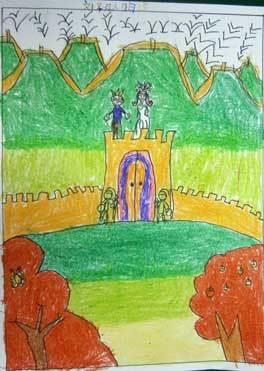 儿童简笔画长城 儿童简笔画长城彩色