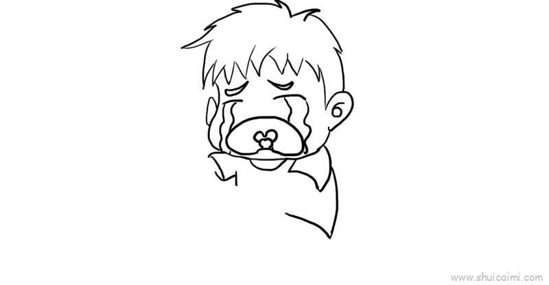 男孩哭儿童画怎么画 男孩哭简笔画简单又好看