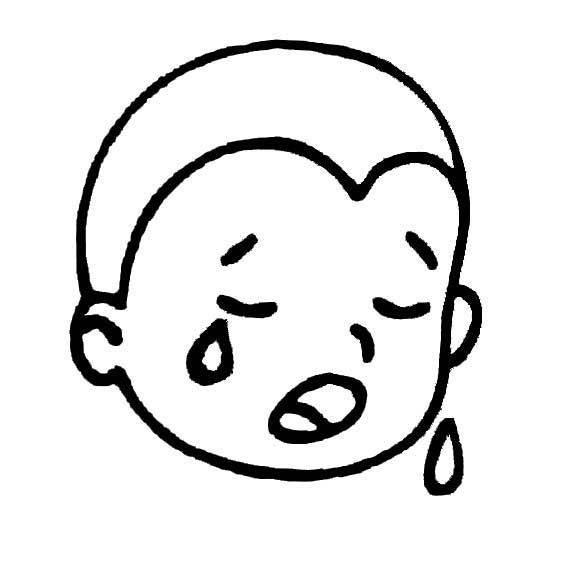 儿童大哭表情简笔画 哭简笔画表情