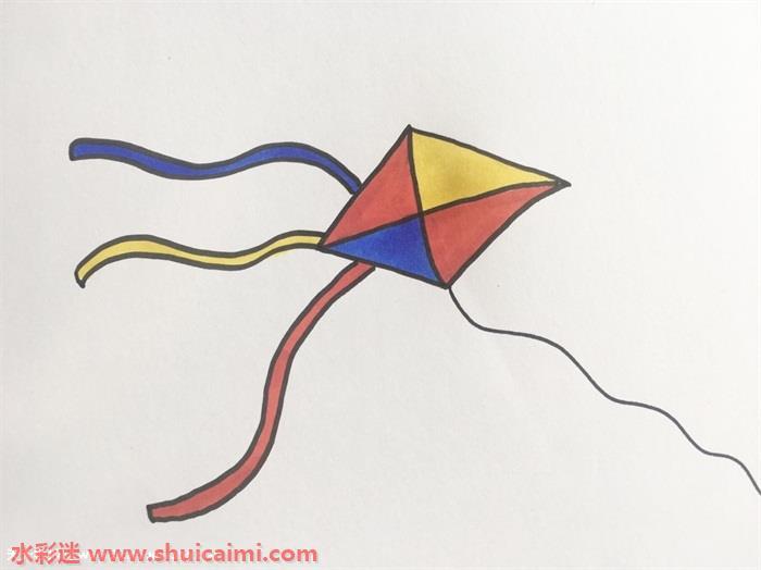 风筝怎么画 风筝简笔画简单好看带颜色