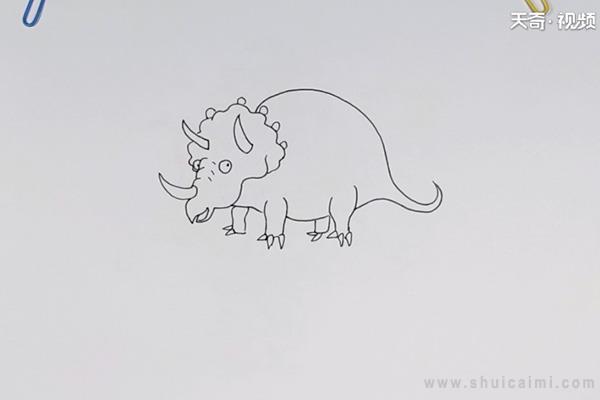 三角龙简笔画怎么画 三角龙简笔画图片