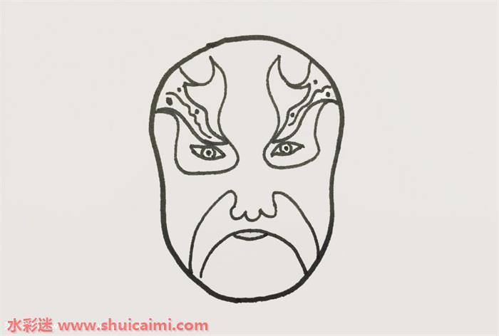 脸谱怎么画 脸谱简笔画图片带颜色