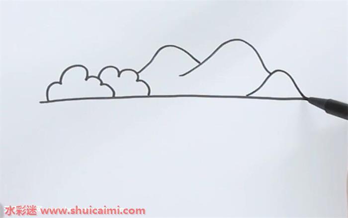 小河怎么画 小河简笔画步骤