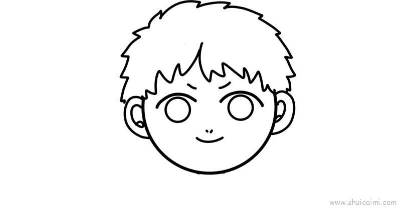 男孩头像儿童画怎么画 男孩头像简笔画图片